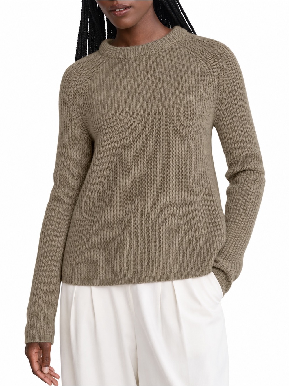 Jenni Kayne 100% Cashmere Fisherman Crew Neck Sweater Medium